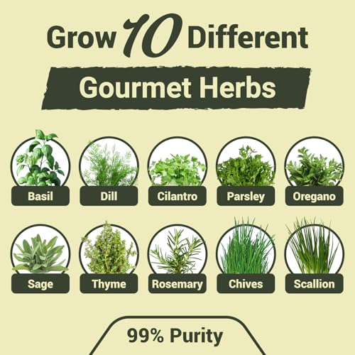 10-Herb Indoor Garden Starter Kit with Pots & Tools