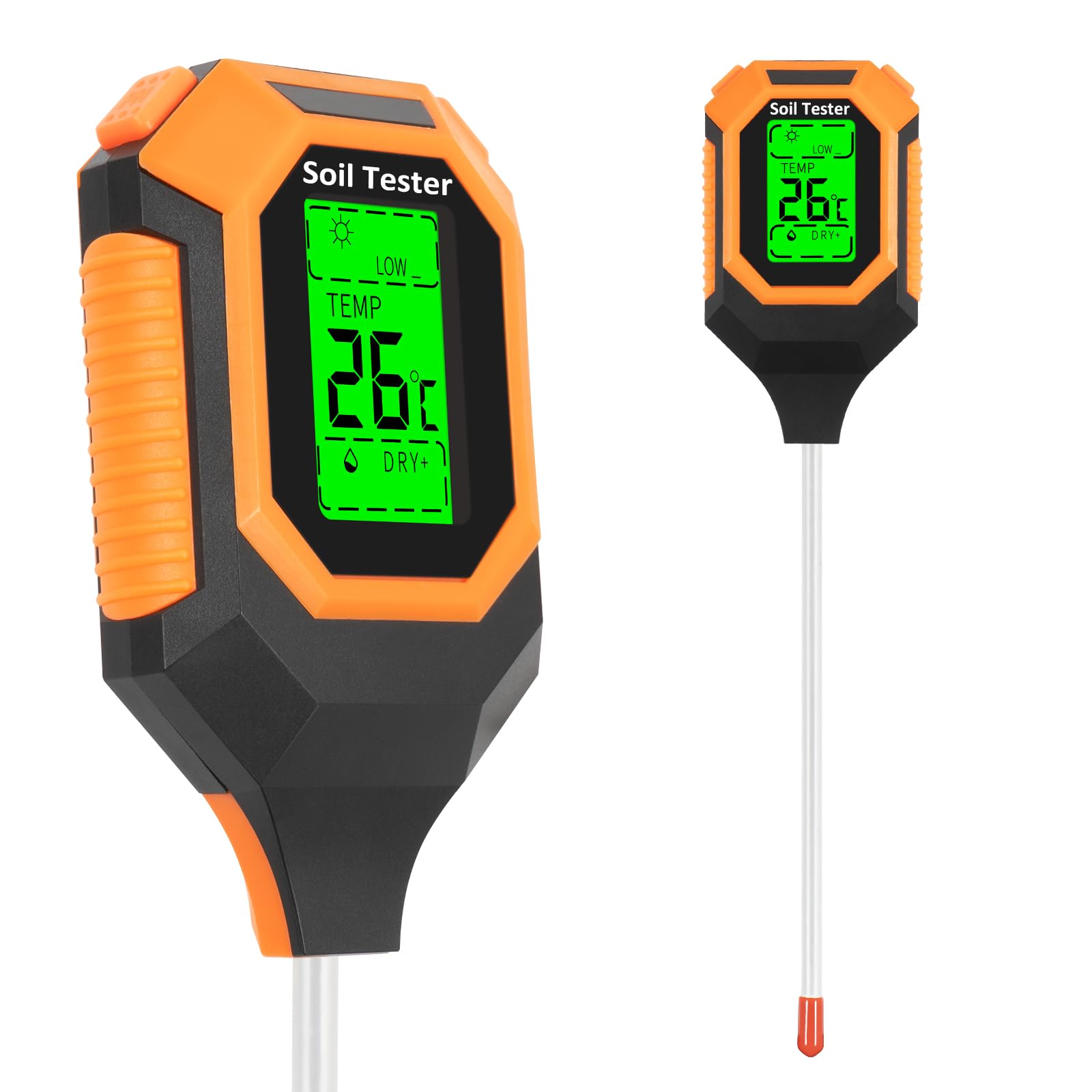 4-in-1 Digital Soil Moisture & pH Meter with LCD Display