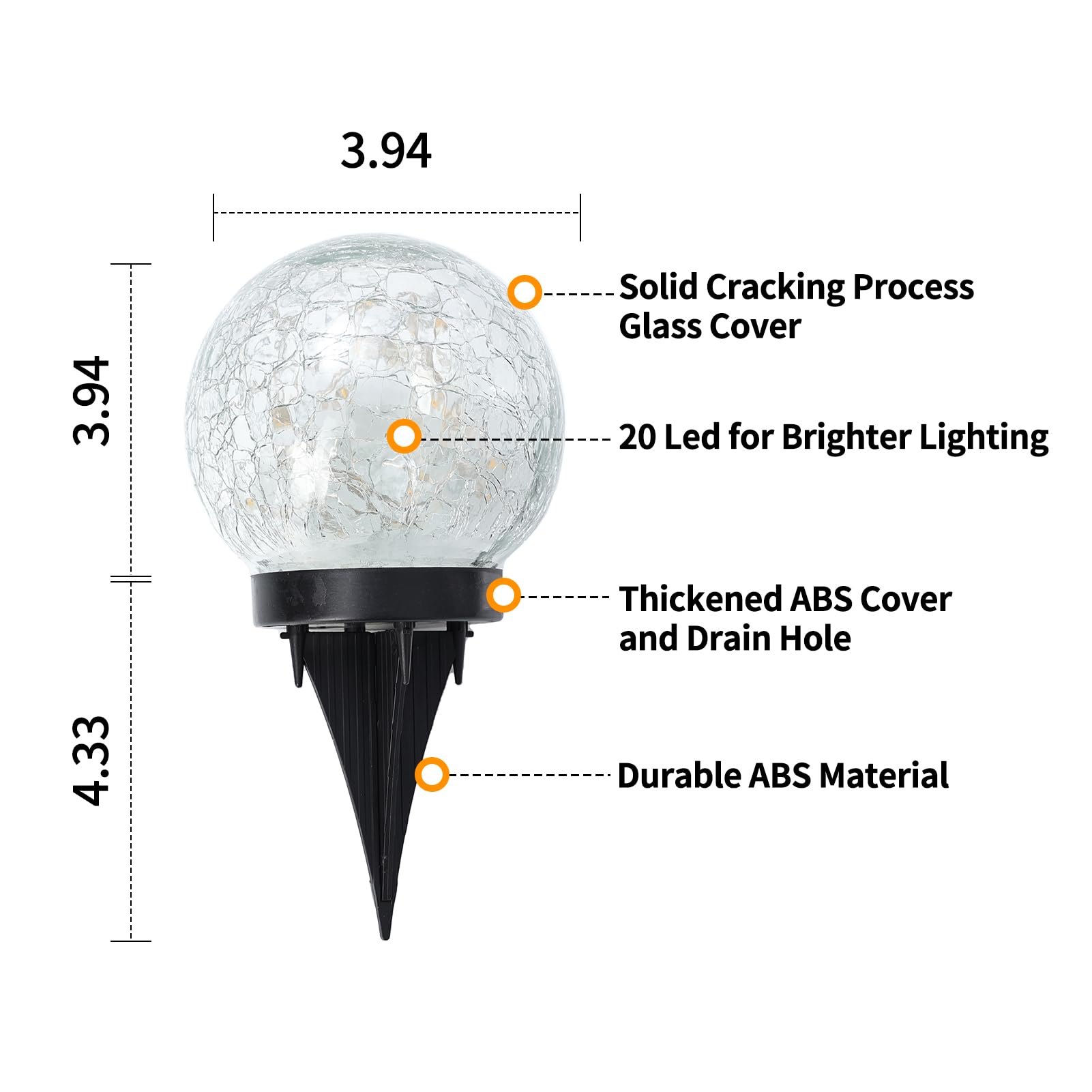 JKIMK Solar Globe Lights Outdoor Waterproof