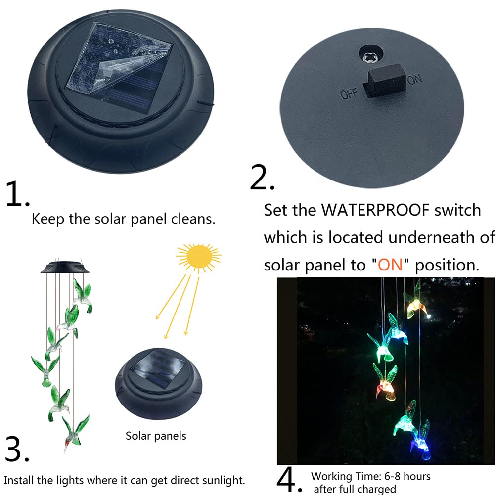 Color Changing Solar Chimes,Birthday Gifts for Women,Gift for mom