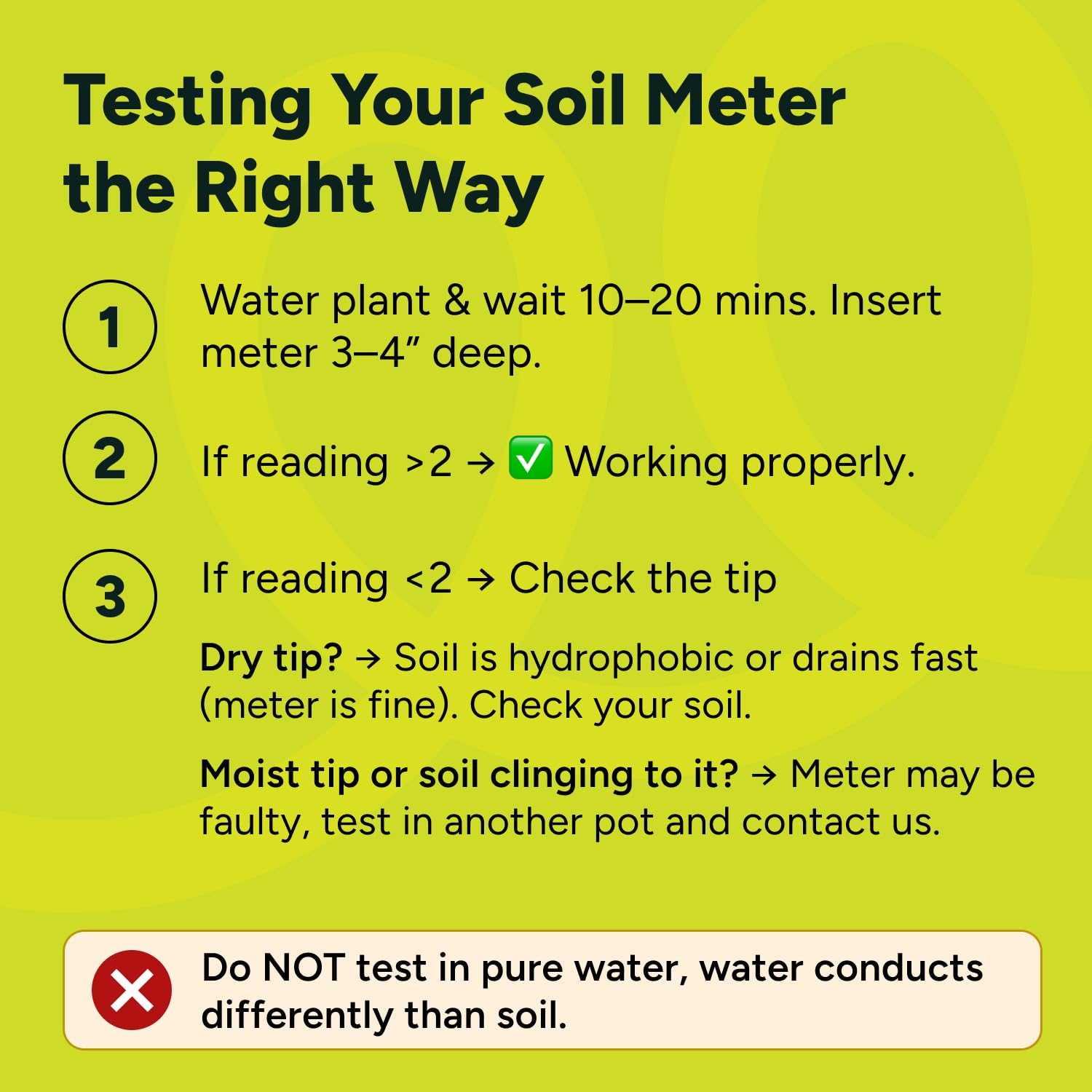 Plant Moisture Meter - Accurately Tells You When to Water Your Plants