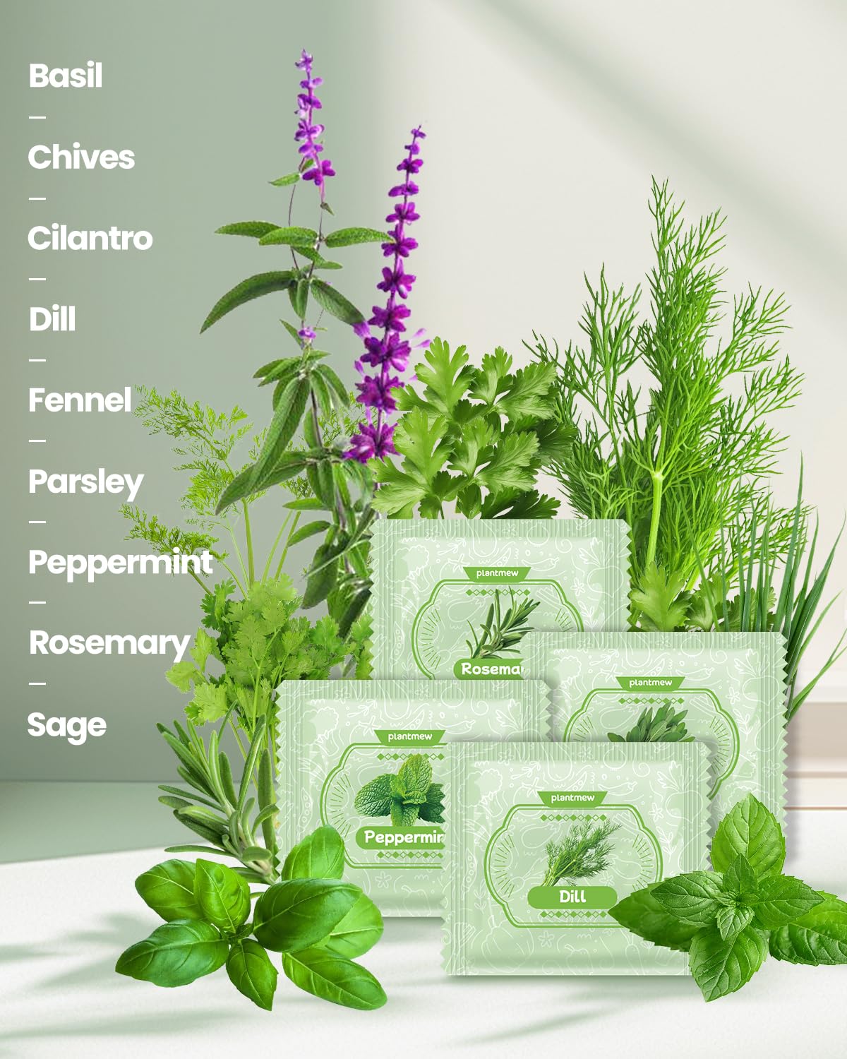 9-Herb Indoor Garden Starter Kit with Pots, Soil & Tools