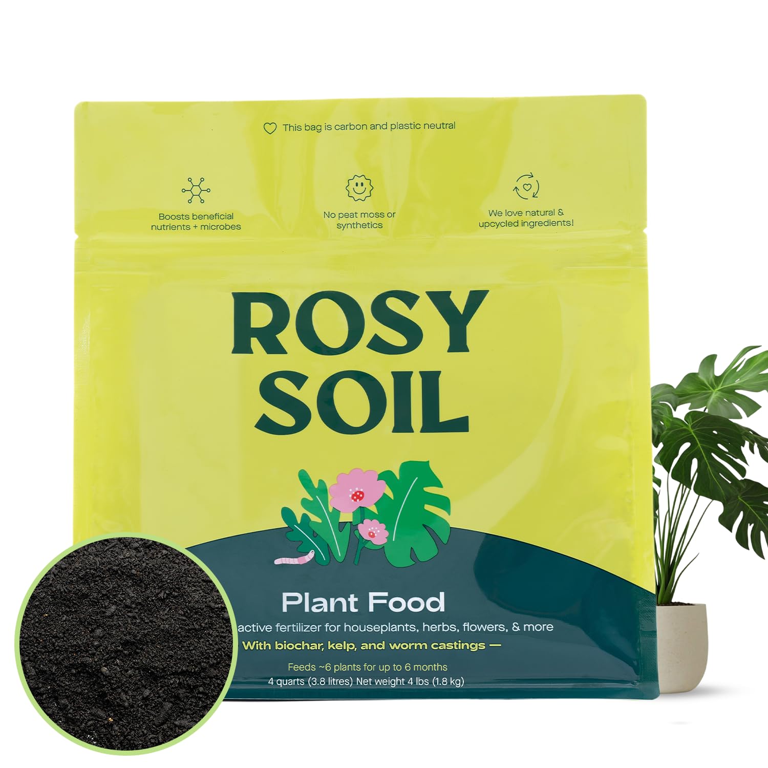 Indoor Potting Soil Mix with Biochar for Houseplants & Herbs