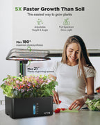 8-Pod Indoor Hydroponic Garden Kit with LED Grow Light