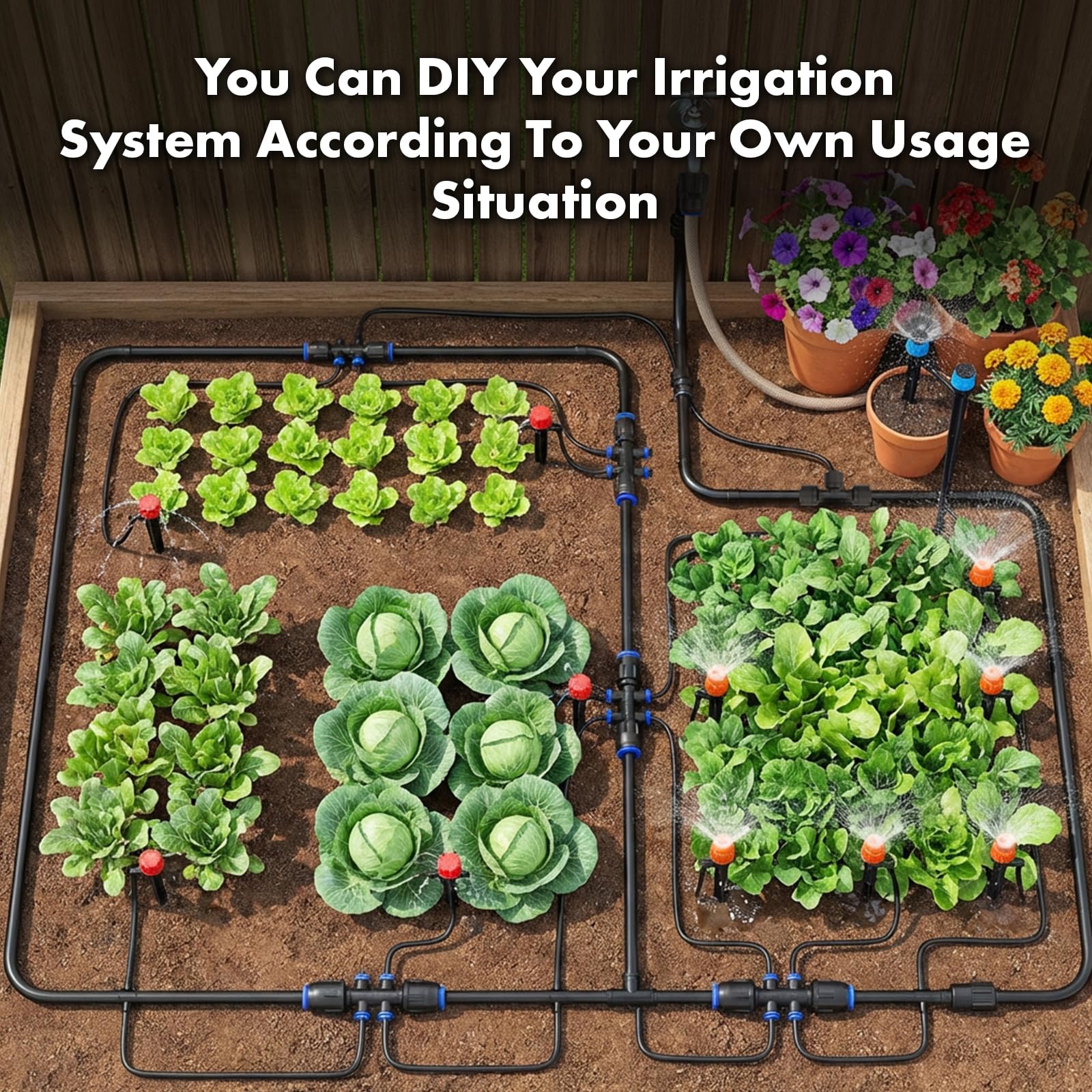 230FT Quick-Connect Drip Irrigation Kit for Garden & Greenhouse Watering