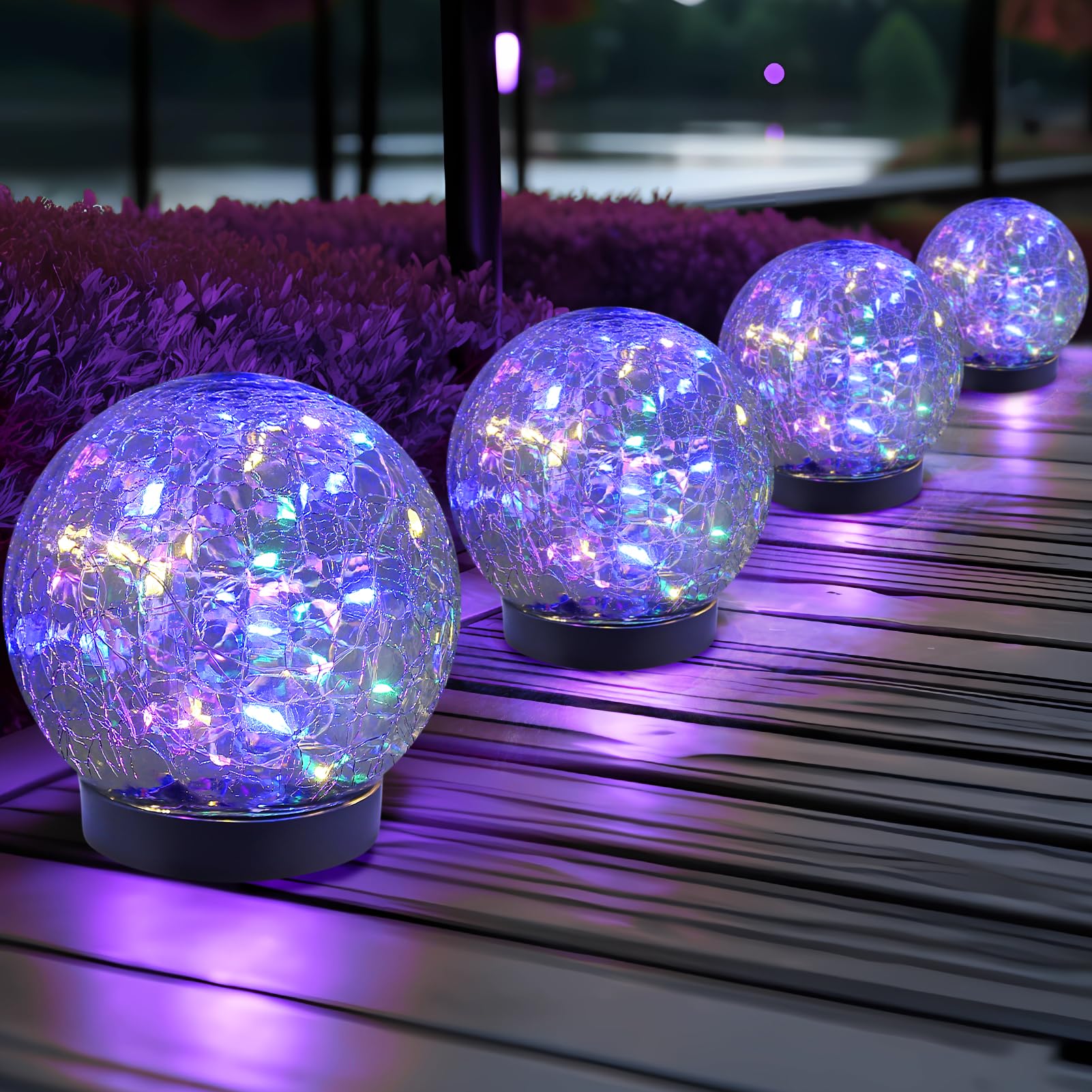 JKIMK Solar Globe Lights Outdoor Waterproof