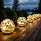 JKIMK Solar Globe Lights Outdoor Waterproof