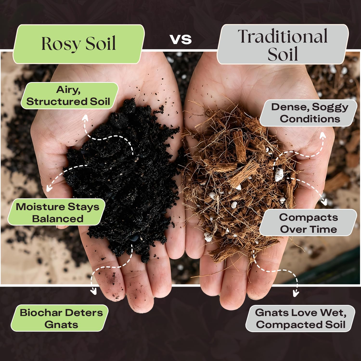Indoor Potting Soil Mix with Biochar for Houseplants & Herbs