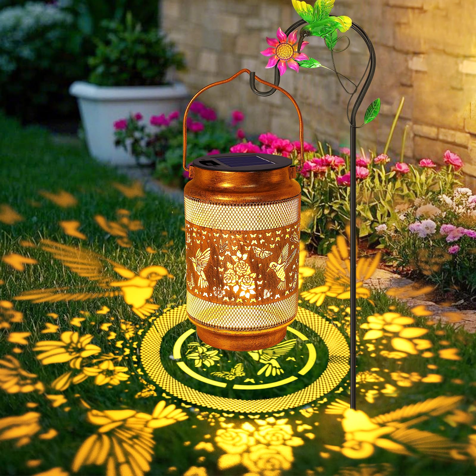 Waterproof Solar Garden Lanterns with Hanging Hooks