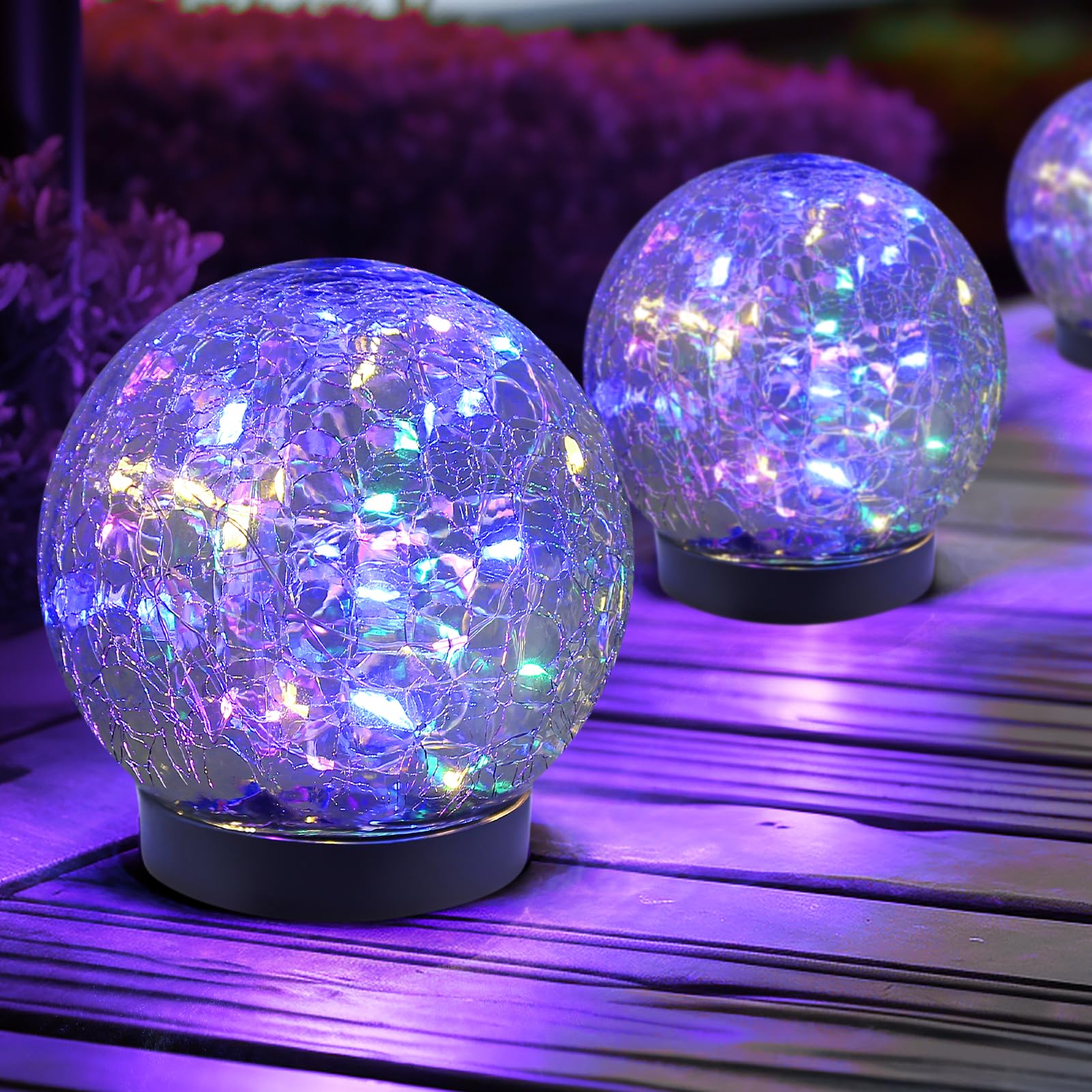 JKIMK Solar Globe Lights Outdoor Waterproof