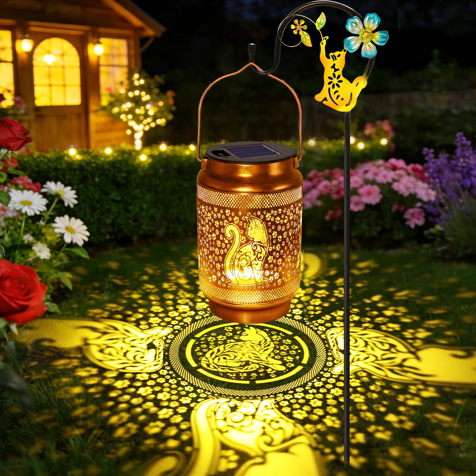 Waterproof Solar Garden Lanterns with Hanging Hooks