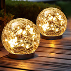 JKIMK Solar Globe Lights Outdoor Waterproof