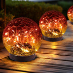 JKIMK Solar Globe Lights Outdoor Waterproof