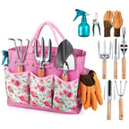 9-Piece Heavy Duty Garden Tool Set with Organizer Bag