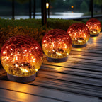 JKIMK Solar Globe Lights Outdoor Waterproof