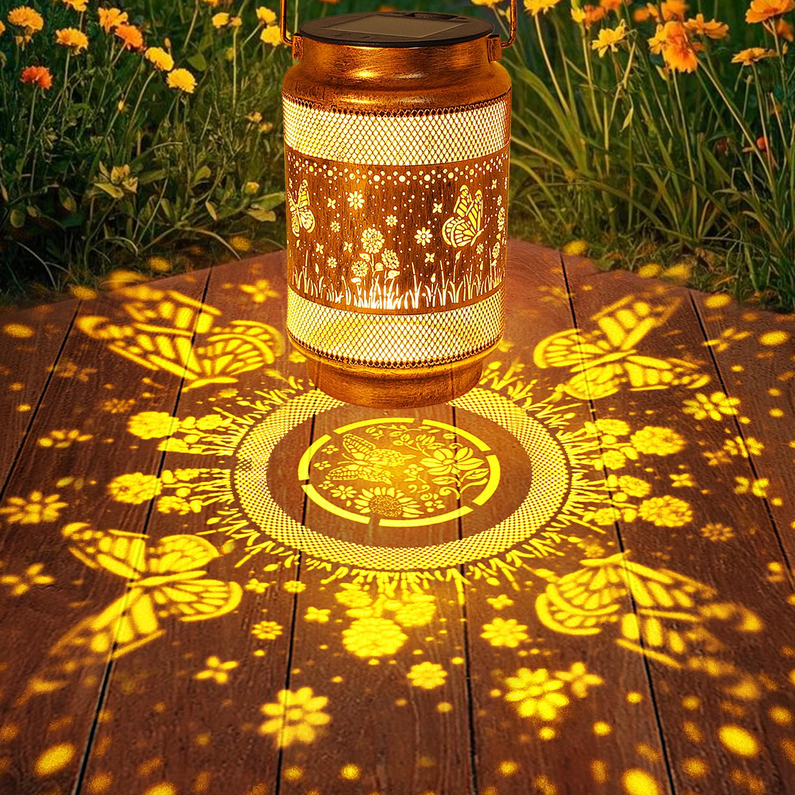 Waterproof Solar Garden Lanterns with Hanging Hooks