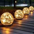 JKIMK Solar Globe Lights Outdoor Waterproof