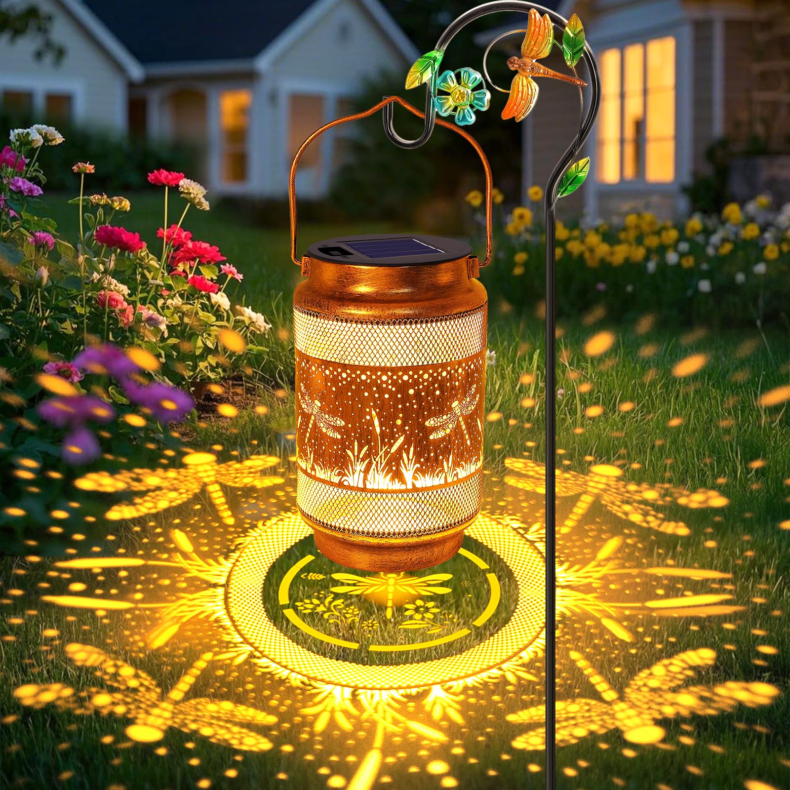 Waterproof Solar Garden Lanterns with Hanging Hooks